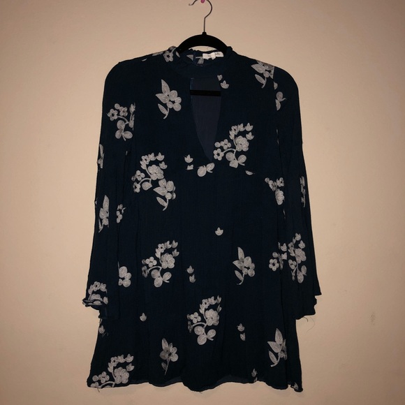 Turquoise Floral Tunic Dress - Picture 4 of 5